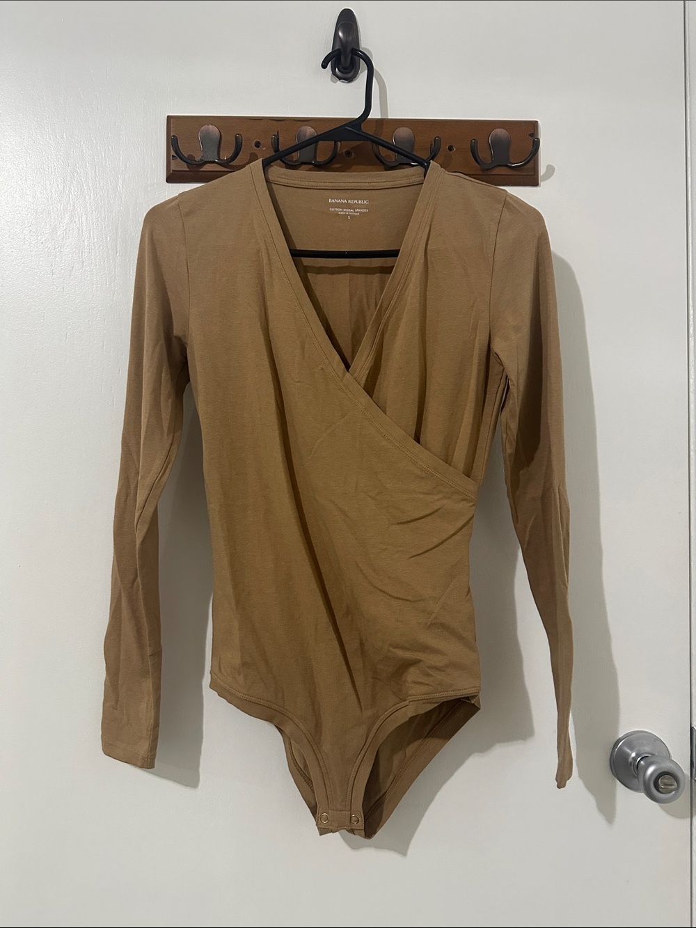 Banana Republic Long-Sleeve Wrap Bodysuit - Brown